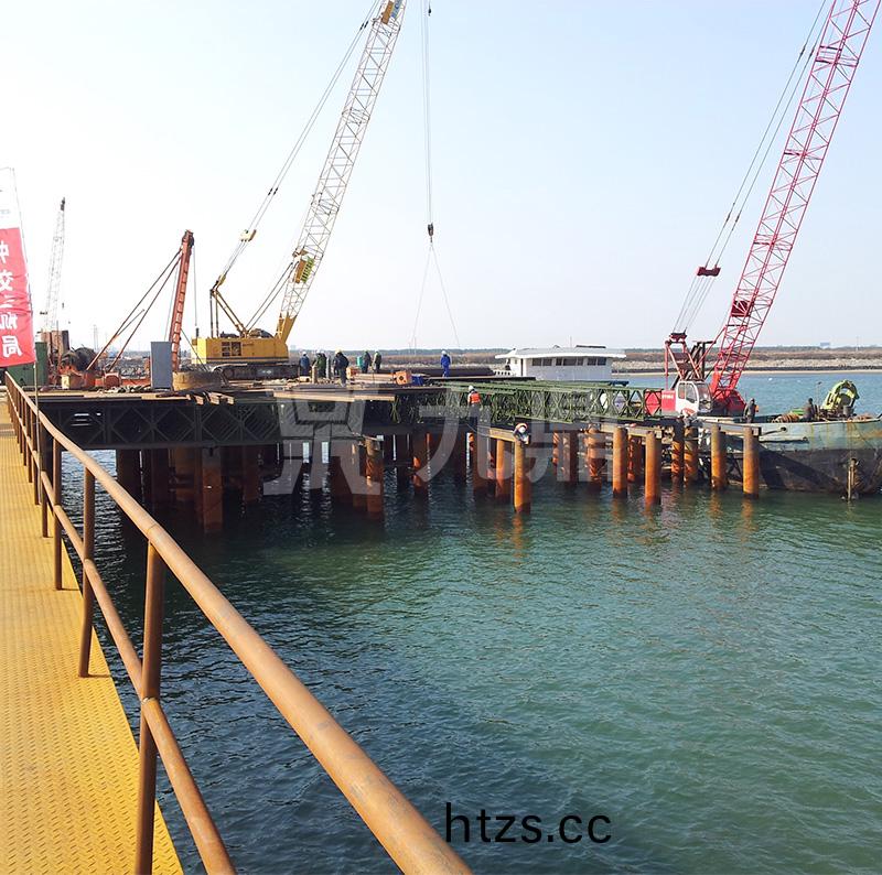 鋼棧橋舖設不(bu)衕(tong)高度的分配樑